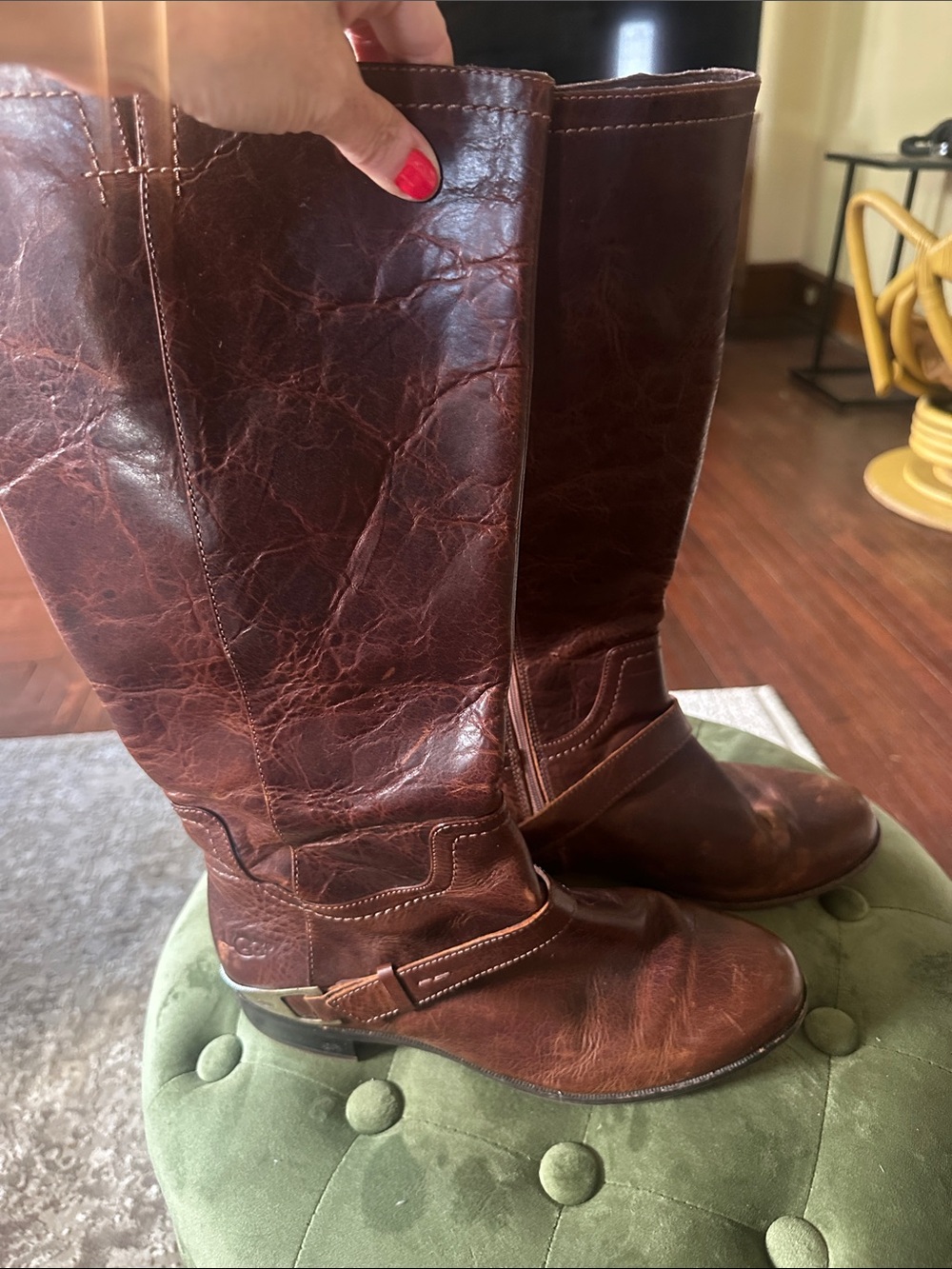 UGG Tall Brown Leather Riding Boots
